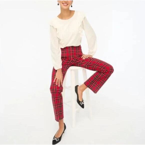 J. Crew Factory Tartan Kelsey Flare Pant Size 8 - Picture 1 of 9